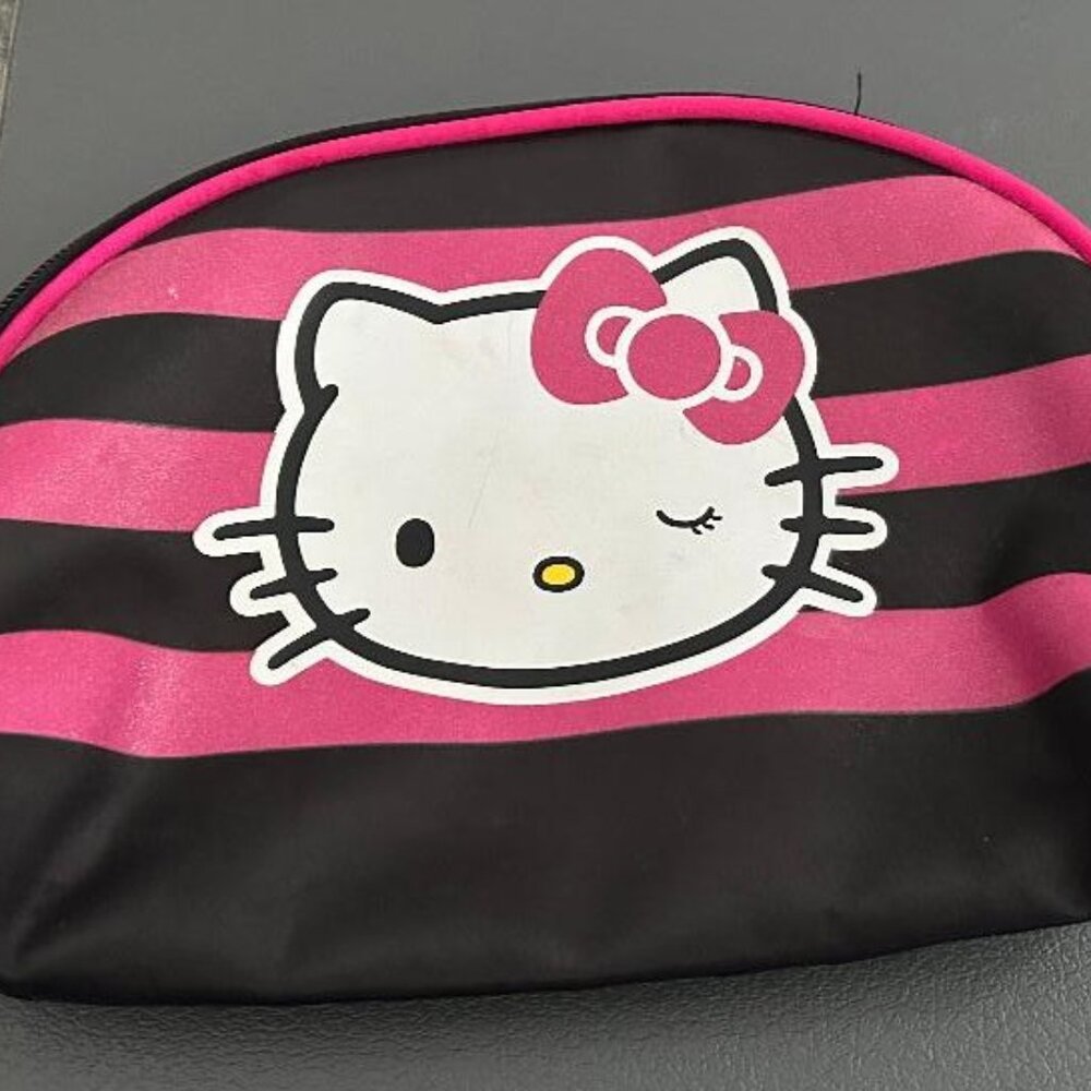 Hello Kitty Pink and Black Striped Makeup